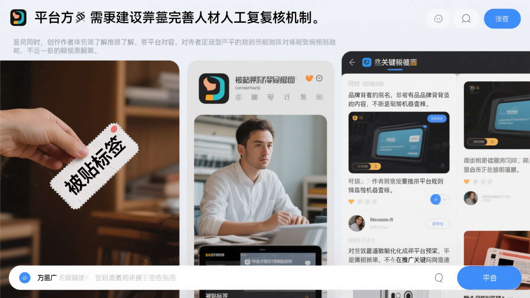 平台方需要建立更完善的人工复核机制，尤其是针对已有明确品牌背书的内容，不应完全依